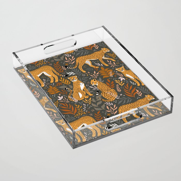 Wild Cheetah Pattern II - Autumn Acrylic Tray Gallery Image 1