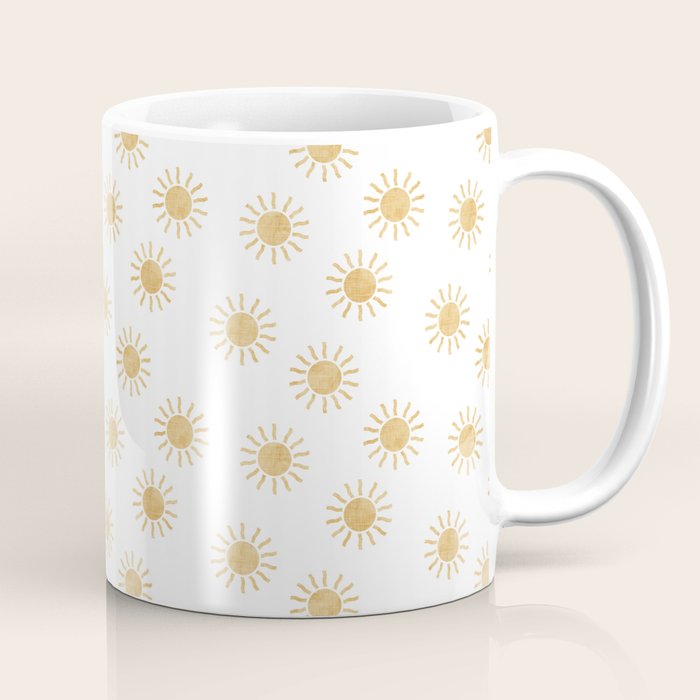 Suns  - golden on white Coffee Mug Gallery Image 1
