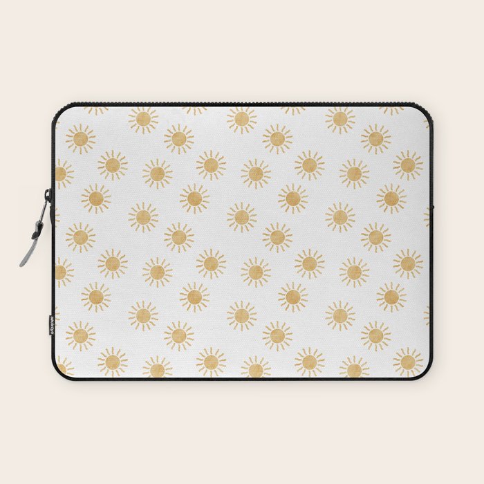 Suns  - golden on white Laptop Sleeve Gallery Image 1