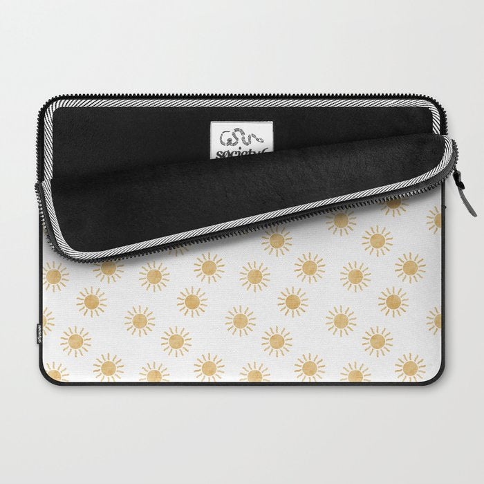 Suns  - golden on white Laptop Sleeve Gallery Image 2