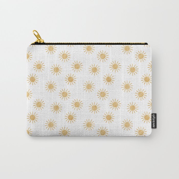 Suns  - golden on white Carry All Pouch Gallery Image 1