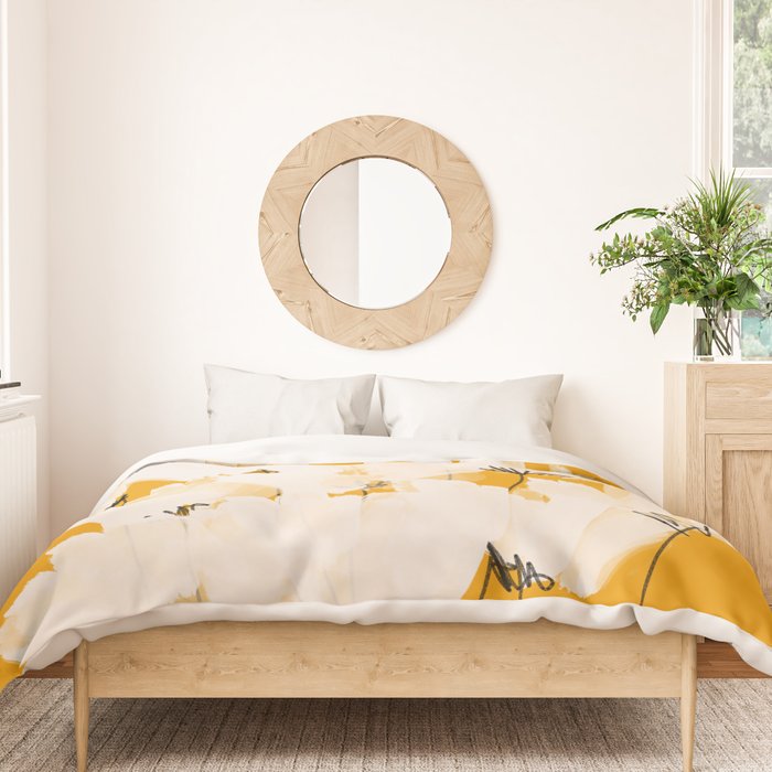 Flowers In Tangerine Duvet Cover Gallery Image 3