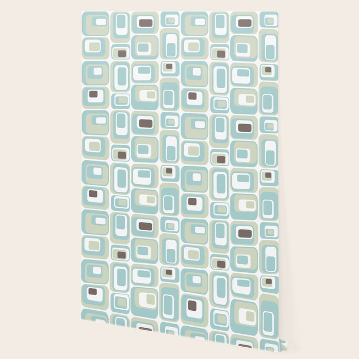 Retro Rectangles Mid Century Modern Geometric Vintage Style Wallpaper Gallery Image 2