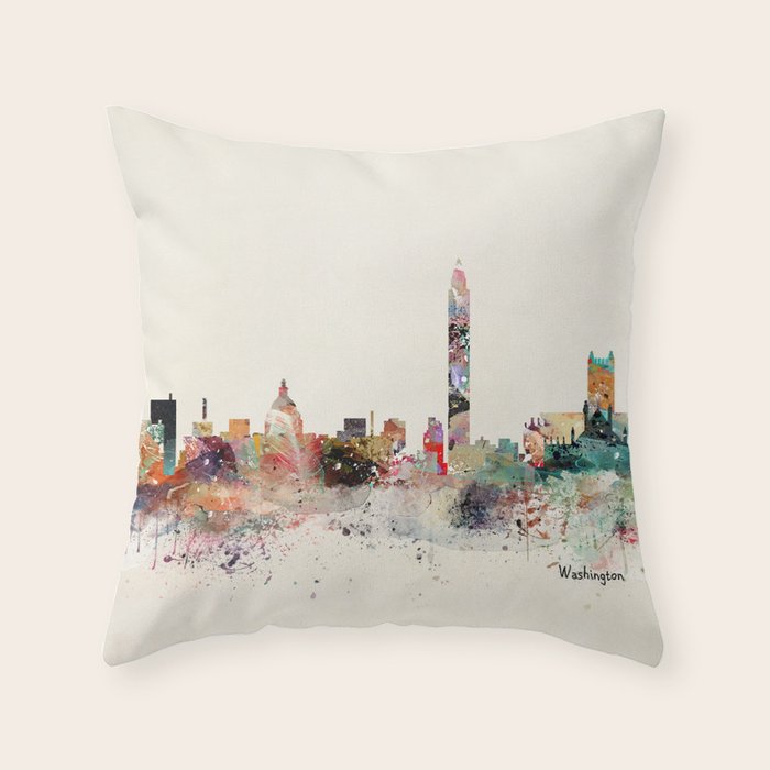 washington dc skyline Throw Pillow Gallery Image 6