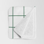 Grid Pattern White Forest Green Windowpane Graph Check Stripe Lines Minimalist Stripes Line Drawing Throw Blanket Gallery Image 3
