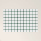 Grid Pattern White Forest Green Windowpane Graph Check Stripe Lines Minimalist Stripes Line Drawing Welcome Mat Gallery Image 1