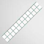 Grid Pattern White Forest Green Windowpane Graph Check Stripe Lines Minimalist Stripes Line Drawing Table Runner Gallery Image 3