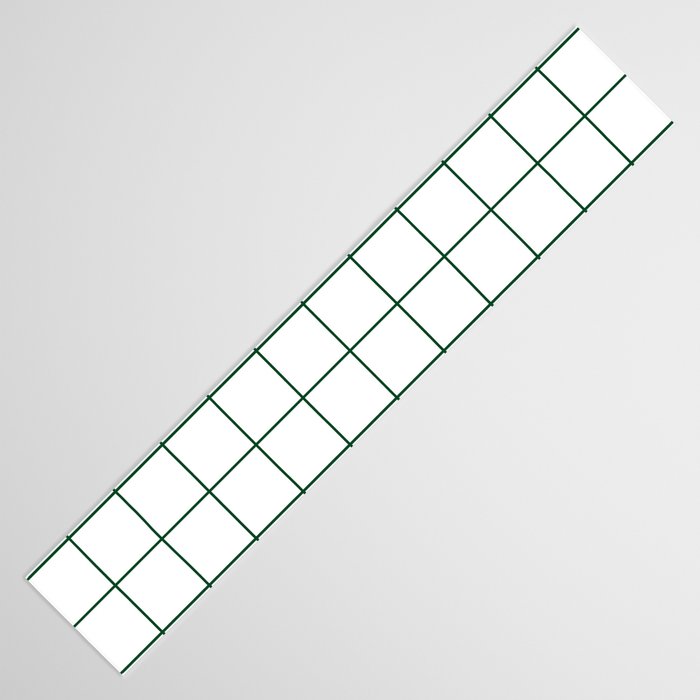 Grid Pattern White Forest Green Windowpane Graph Check Stripe Lines Minimalist Stripes Line Drawing Table Runner Gallery Image 3