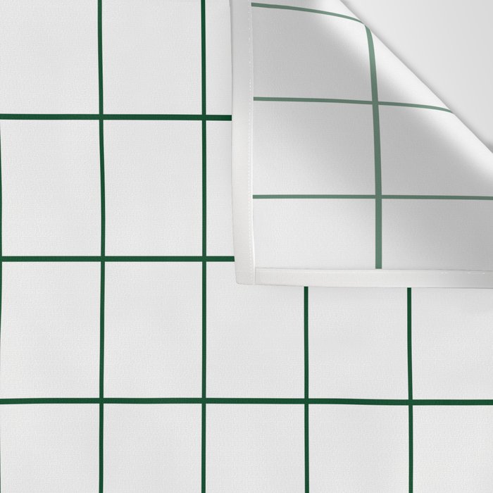 Grid Pattern White Forest Green Windowpane Graph Check Stripe Lines Minimalist Stripes Line Drawing Wall Tapestry Gallery Image 3