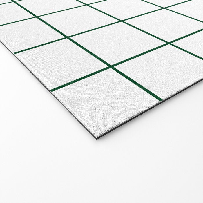 Grid Pattern White Forest Green Windowpane Graph Check Stripe Lines Minimalist Stripes Line Drawing Welcome Mat Gallery Image 2