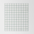 Grid Pattern White Forest Green Windowpane Graph Check Stripe Lines Minimalist Stripes Line Drawing Throw Blanket Gallery Image 2