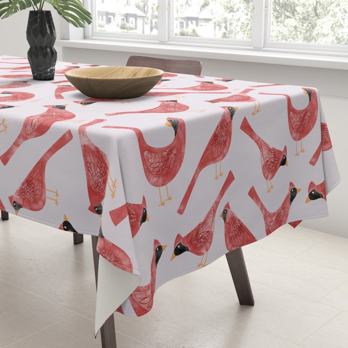Red  Cardinal Birds Tablecloth Gallery Image 3