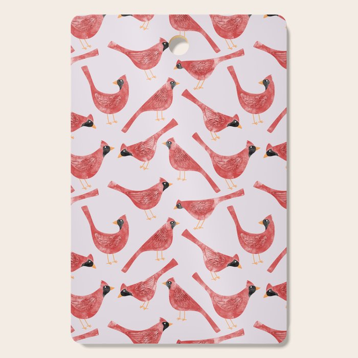 Red  Cardinal Birds Cutting Board Gallery Image 1