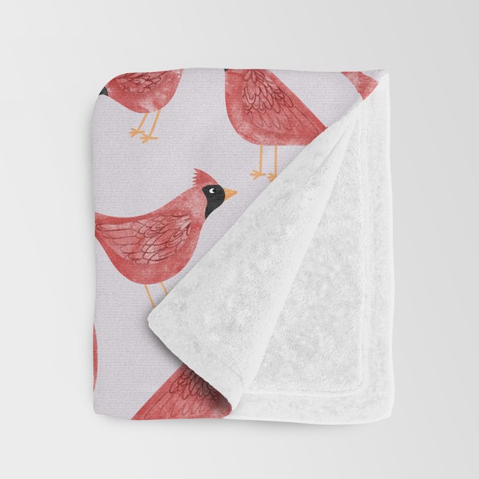 Red  Cardinal Birds Throw Blanket Gallery Image 3