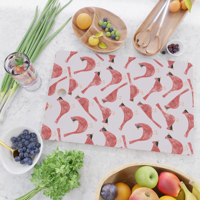 Red  Cardinal Birds Cutting Board Gallery Image 2