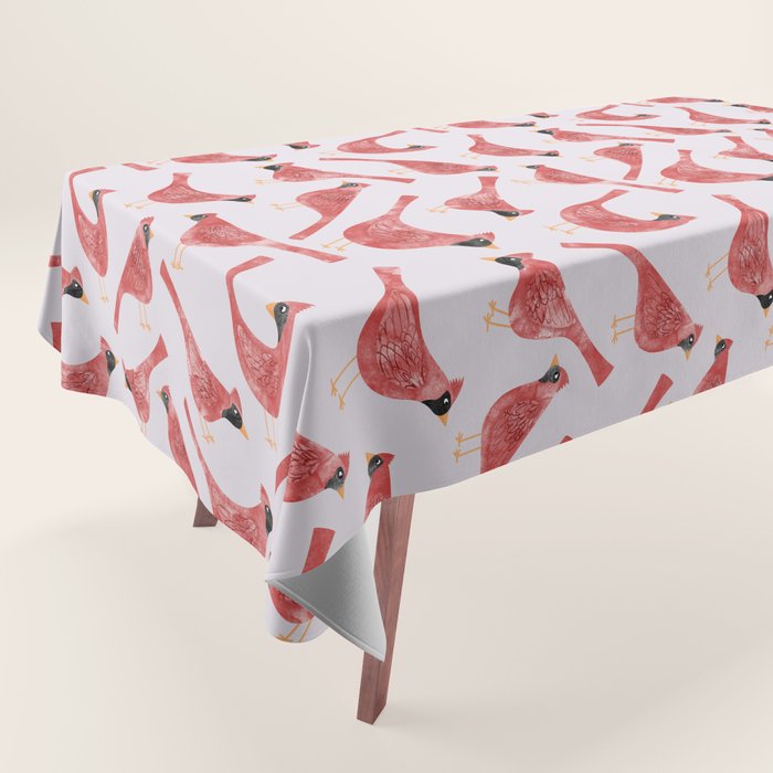 Red  Cardinal Birds Tablecloth Gallery Image 1