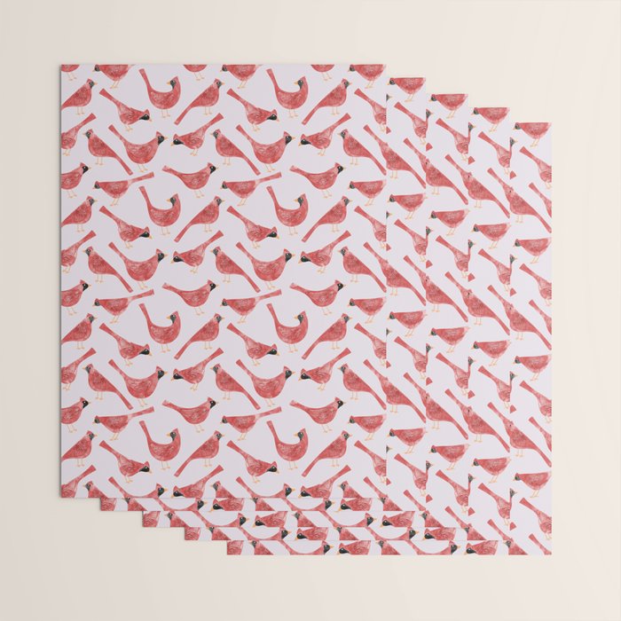 Red  Cardinal Birds Wrapping Paper Gallery Image 3