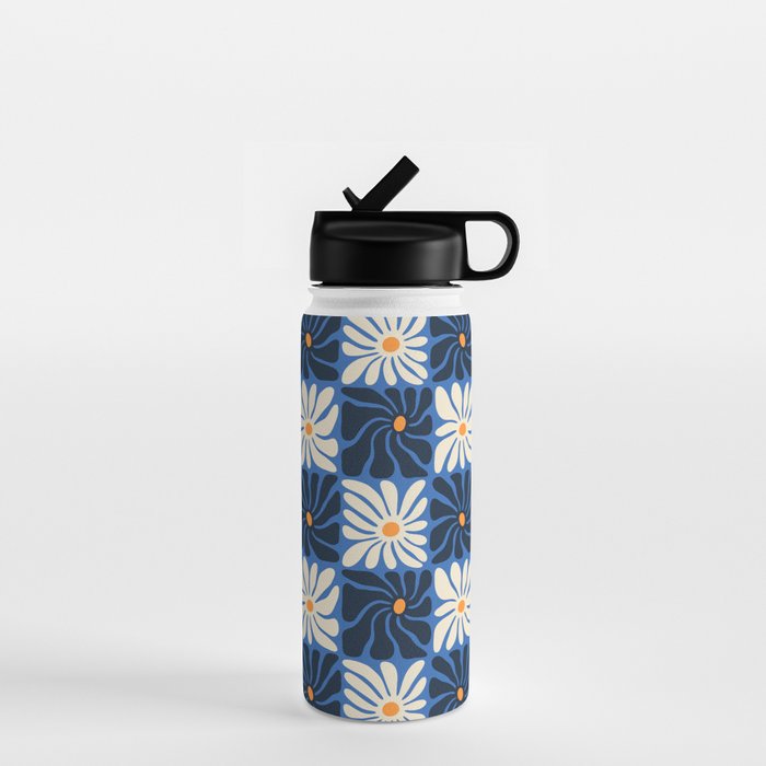 Vintage flower art pattern Water Bottle Gallery Image 1