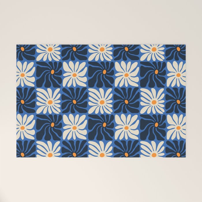 Vintage flower art pattern Welcome Mat Gallery Image 1