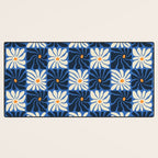 Vintage flower art pattern Desk Mat Gallery Image 3