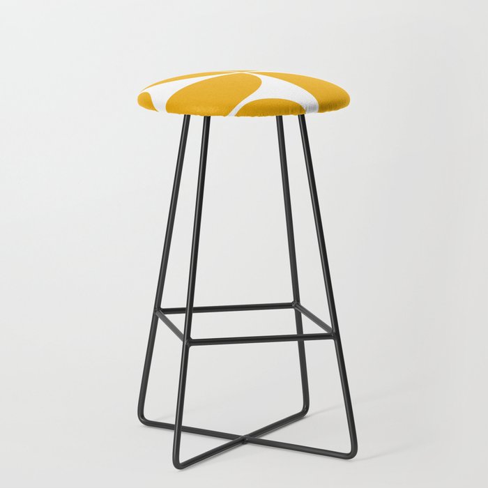 Mid Century Modern Yellow Square Stool Gallery Image 1