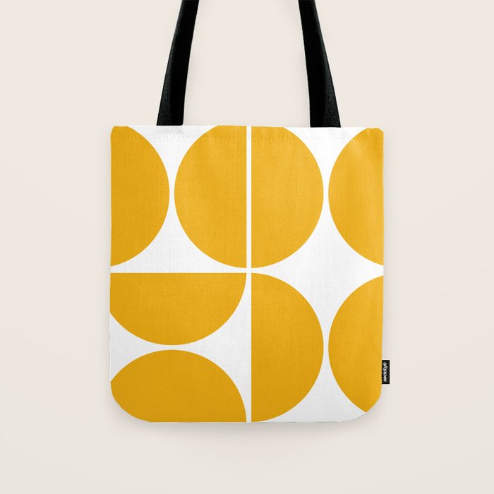 Mid Century Modern Yellow Square Tote Bag Gallery Image 1