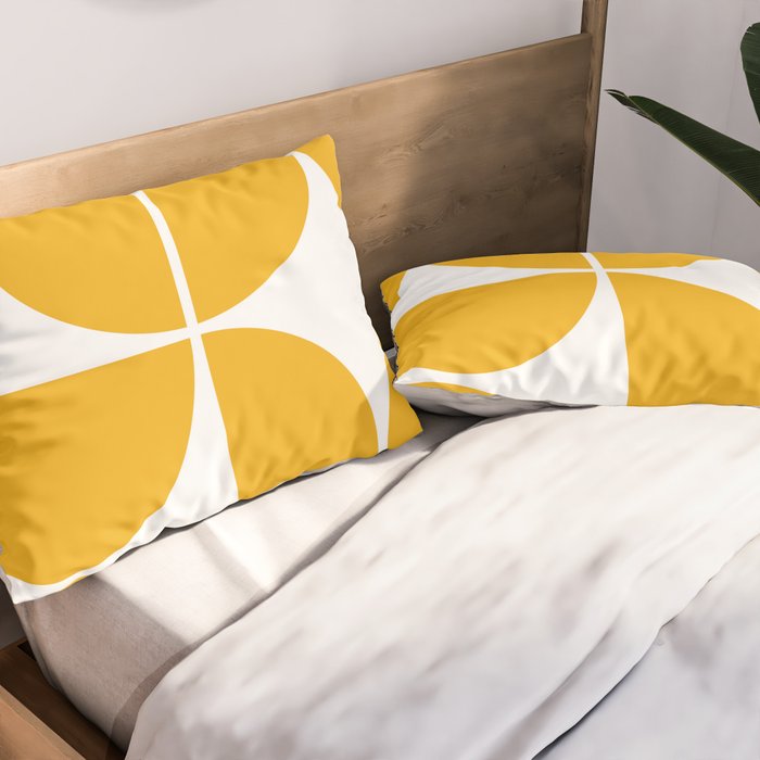 Mid Century Modern Yellow Square Pillow Sham Gallery Image 2