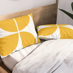 Mid Century Modern Yellow Square Pillow Sham Gallery Image 2