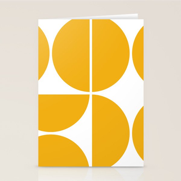 Mid Century Modern Yellow Square Stationery Card Gallery Image 1