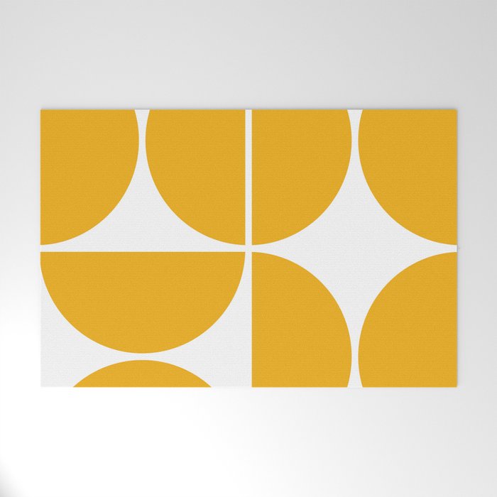 Mid Century Modern Yellow Square Welcome Mat Gallery Image 1