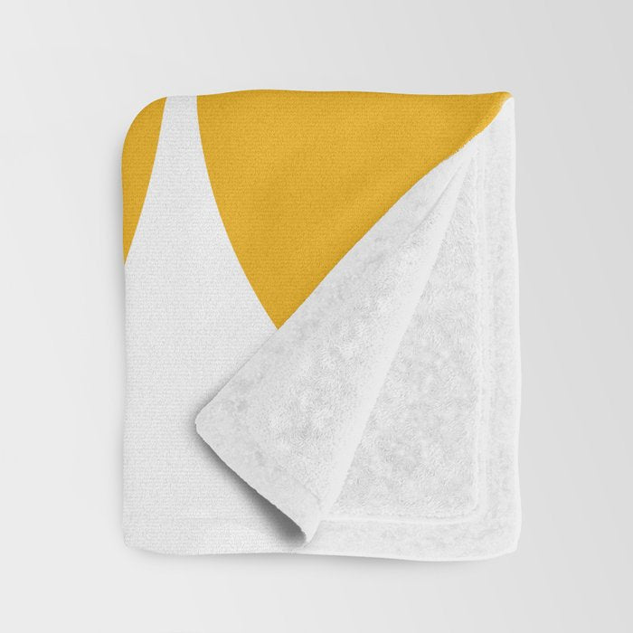 Mid Century Modern Yellow Square Throw Blanket Gallery Image 3