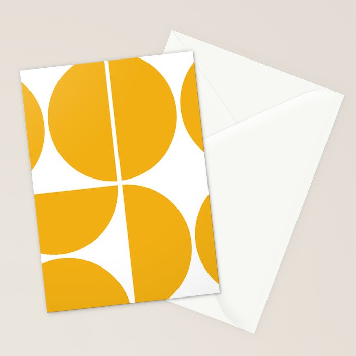 Mid Century Modern Yellow Square Stationery Card Gallery Image 2