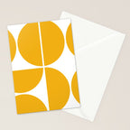 Mid Century Modern Yellow Square Stationery Card Gallery Image 2