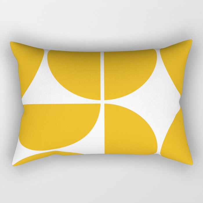 Mid Century Modern Yellow Square Rectangular Pillow Gallery Image 2