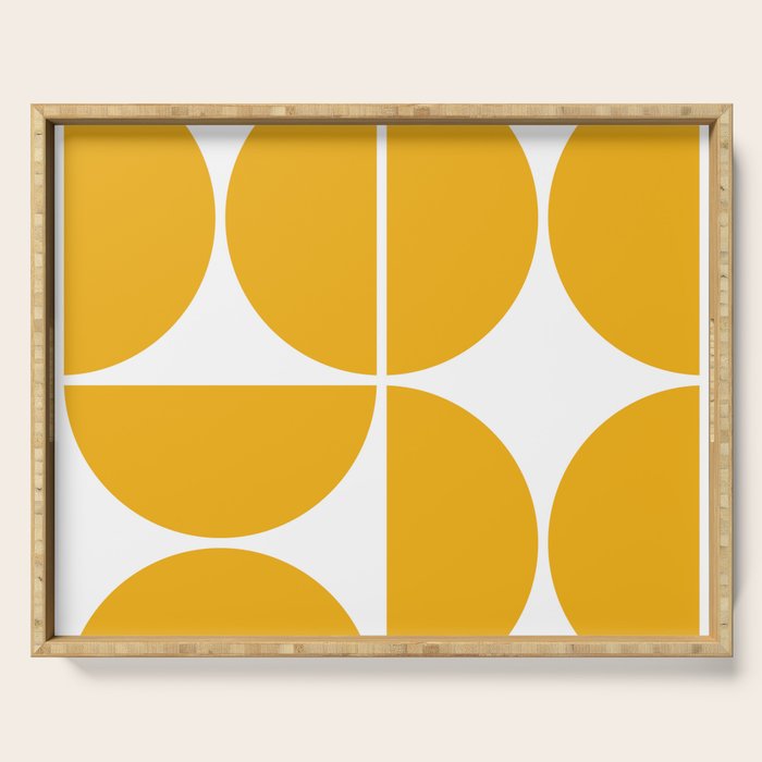 Mid Century Modern Yellow Square Serving Tray Gallery Image 1