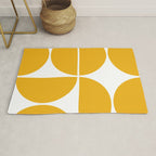 Mid Century Modern Yellow Square Rug Gallery Image 1