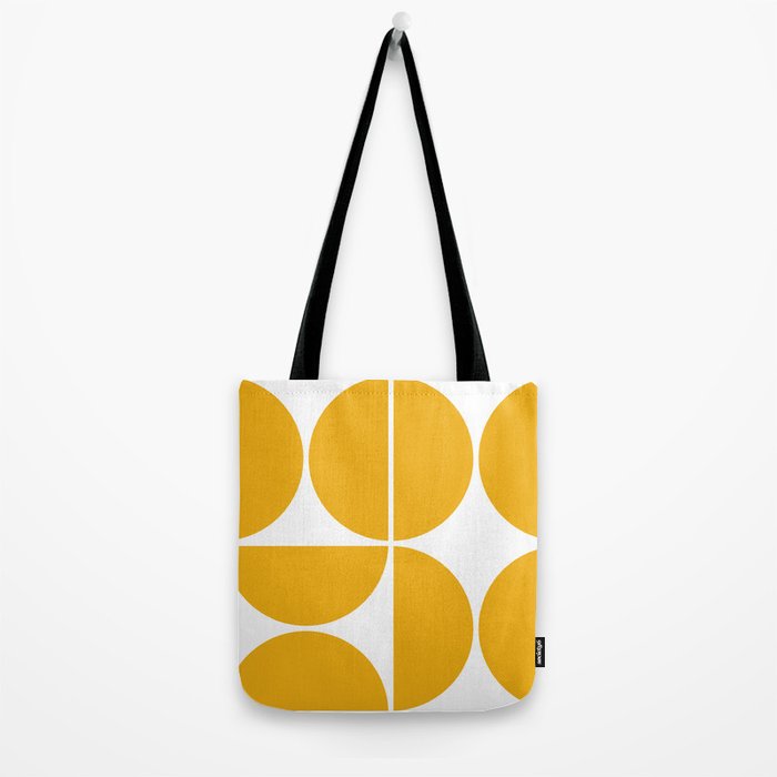 Mid Century Modern Yellow Square Tote Bag Gallery Image 2