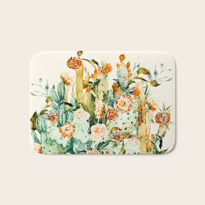 Succulent flowered cactus Bath Mat Gallery Image 1