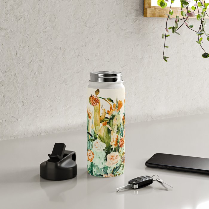 Succulent flowered cactus Water Bottle Gallery Image 5