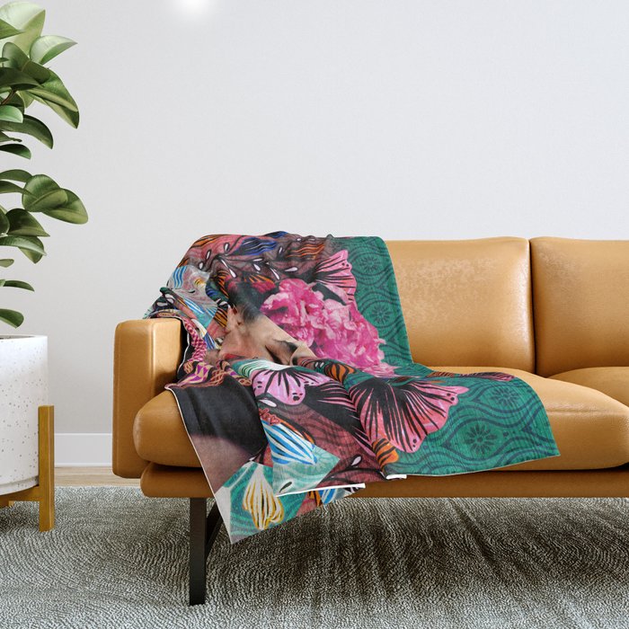 Flowery Frida Throw Blanket Gallery Image 1
