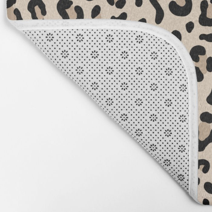 BLACK and WHITE LEOPARD PRINT â Ecru | Collection : Leopard spots â Punk Rock Animal Prints | Bath Mat Gallery Image 2