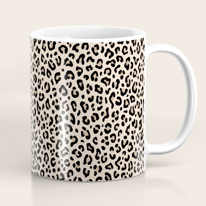 BLACK and WHITE LEOPARD PRINT â Ecru | Collection : Leopard spots â Punk Rock Animal Prints | Coffee Mug Gallery Image 1