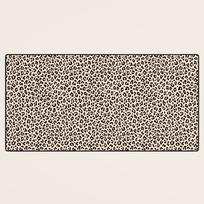 BLACK and WHITE LEOPARD PRINT â Ecru | Collection : Leopard spots â Punk Rock Animal Prints | Desk Mat Gallery Image 3