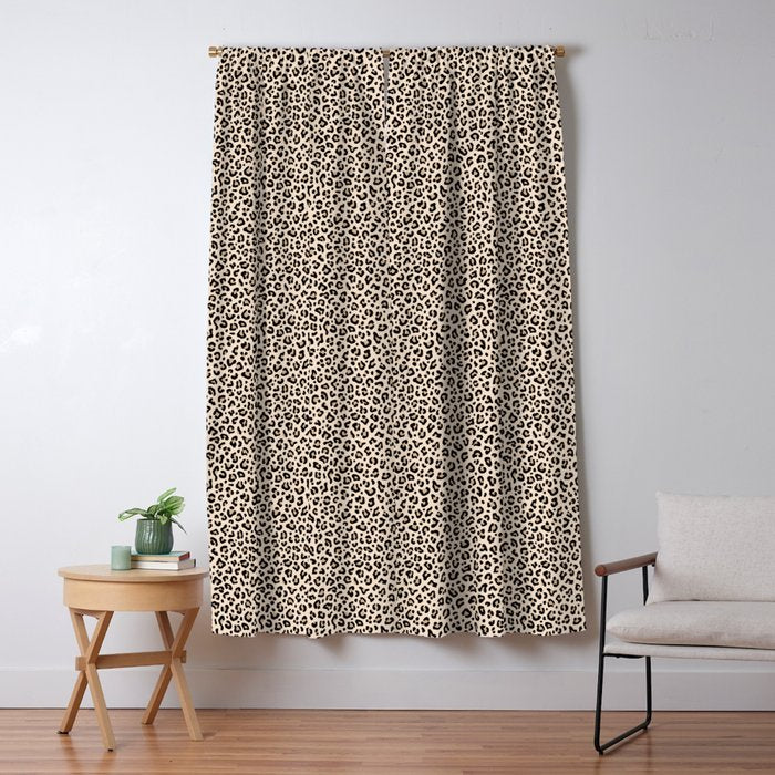 BLACK and WHITE LEOPARD PRINT â Ecru | Collection : Leopard spots â Punk Rock Animal Prints | Window Curtain Gallery Image 1