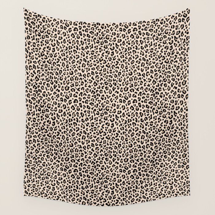 BLACK and WHITE LEOPARD PRINT â Ecru | Collection : Leopard spots â Punk Rock Animal Prints | Wall Tapestry Gallery Image 4