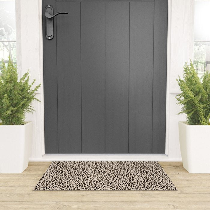 BLACK and WHITE LEOPARD PRINT â Ecru | Collection : Leopard spots â Punk Rock Animal Prints | Welcome Mat Gallery Image 3