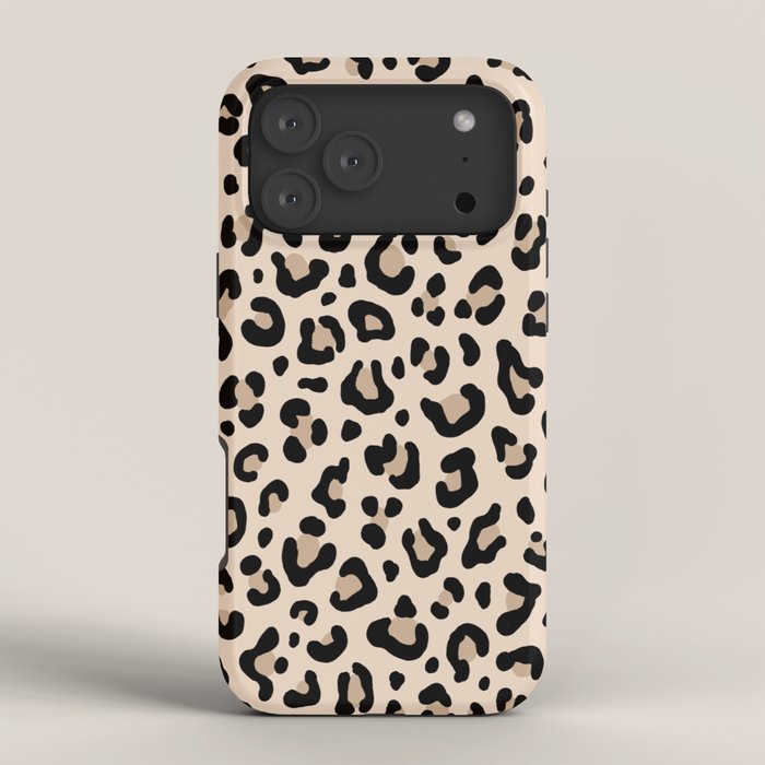 BLACK and WHITE LEOPARD PRINT â Ecru | Collection : Leopard spots â Punk Rock Animal Prints | iPhone Case Gallery Image 4