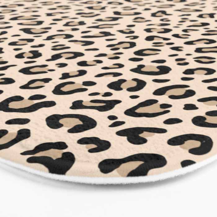 BLACK and WHITE LEOPARD PRINT â Ecru | Collection : Leopard spots â Punk Rock Animal Prints | Bath Mat Gallery Image 3