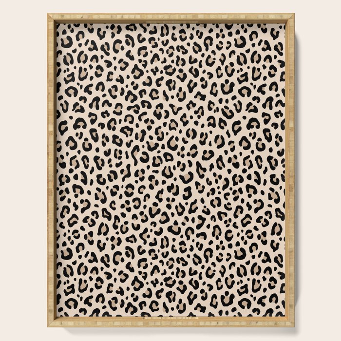 BLACK and WHITE LEOPARD PRINT â Ecru | Collection : Leopard spots â Punk Rock Animal Prints | Serving Tray Gallery Image 1