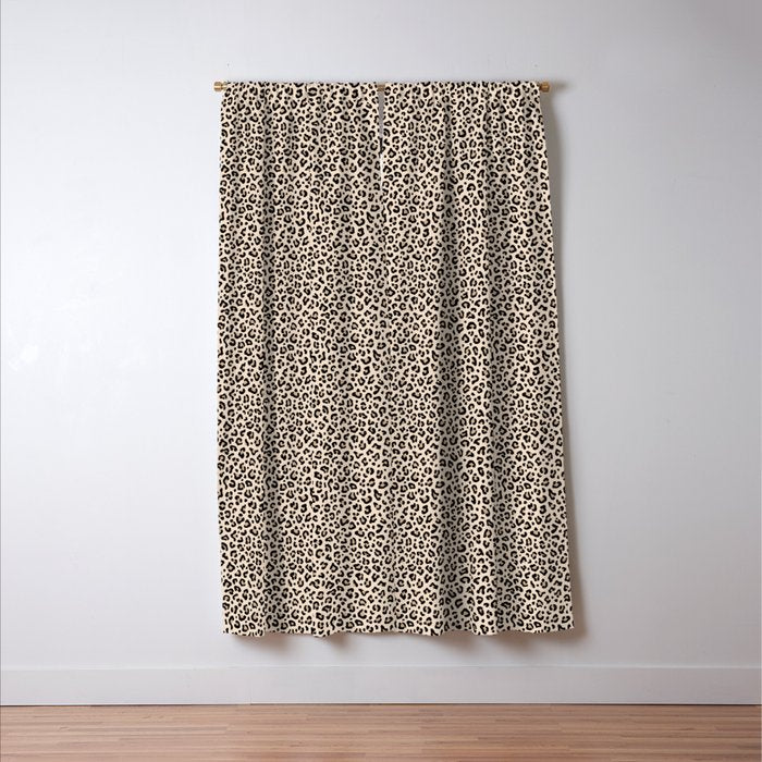 BLACK and WHITE LEOPARD PRINT â Ecru | Collection : Leopard spots â Punk Rock Animal Prints | Window Curtain Gallery Image 3